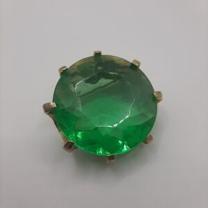 Emerald Green Gemstone Brooch